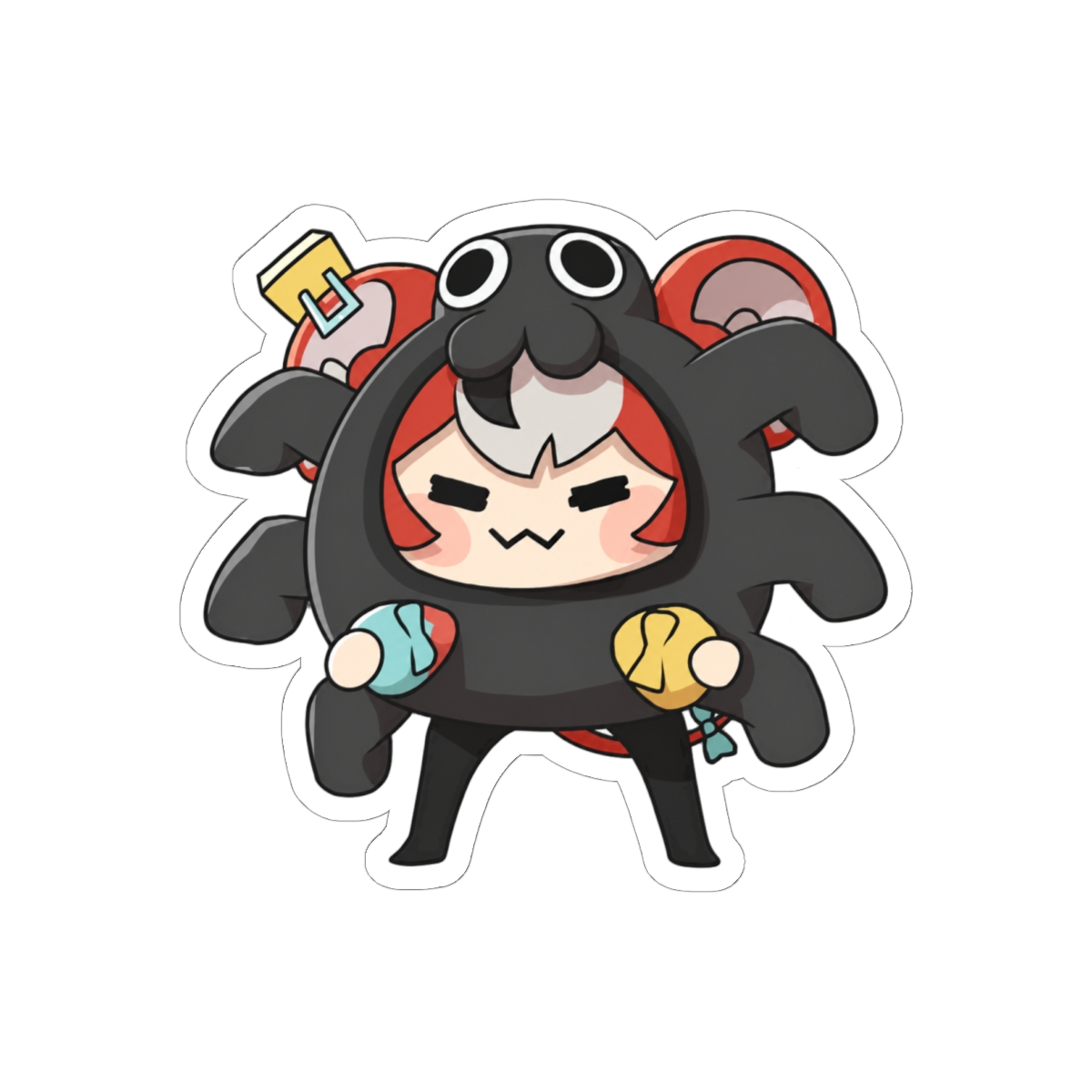 Hakos Baelz Chibi Chaos Girl Sticker | Cute Hololive VTuber Vinyl Decal