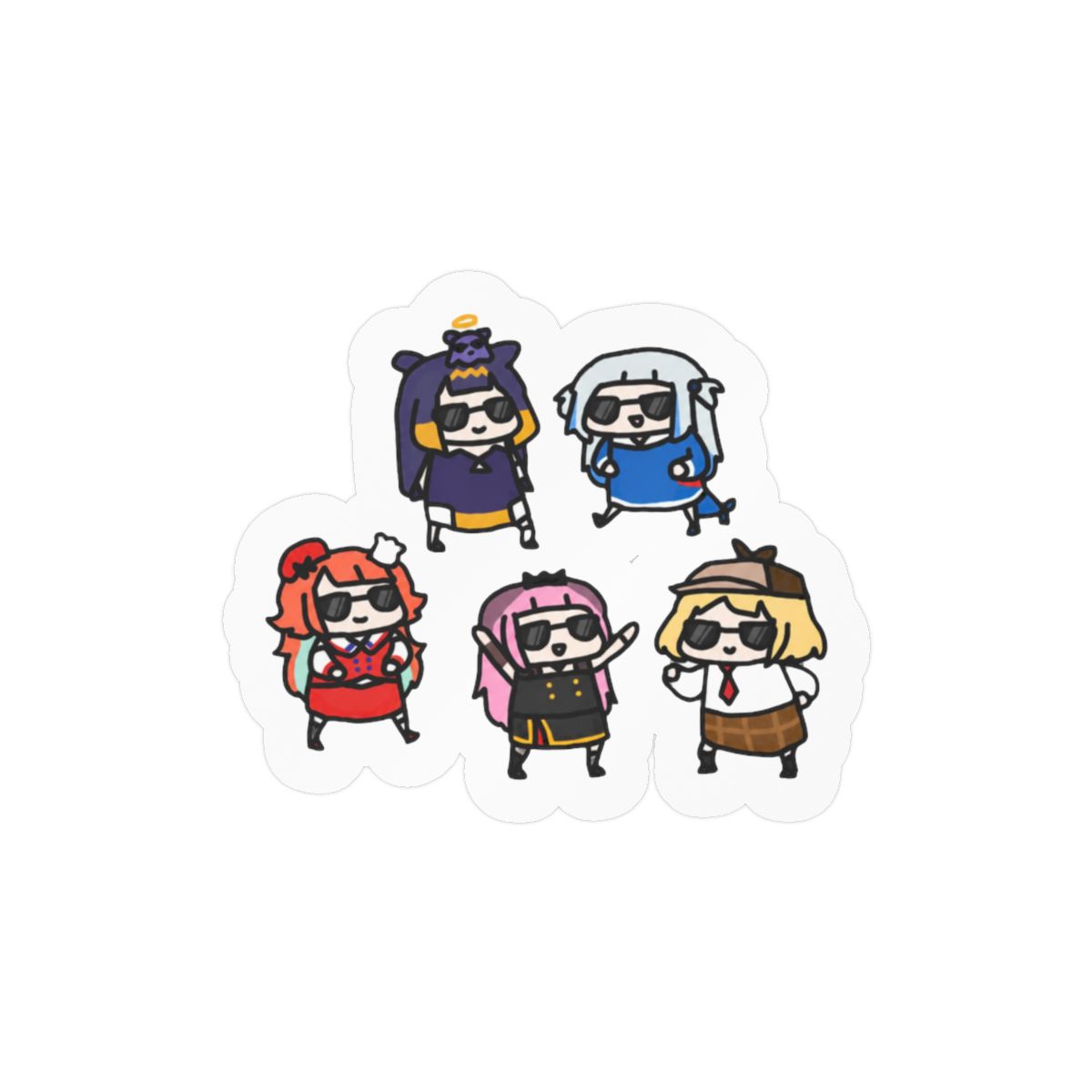 HoloEN Chibi Stickers | Adorable VTuber Vinyl Decals