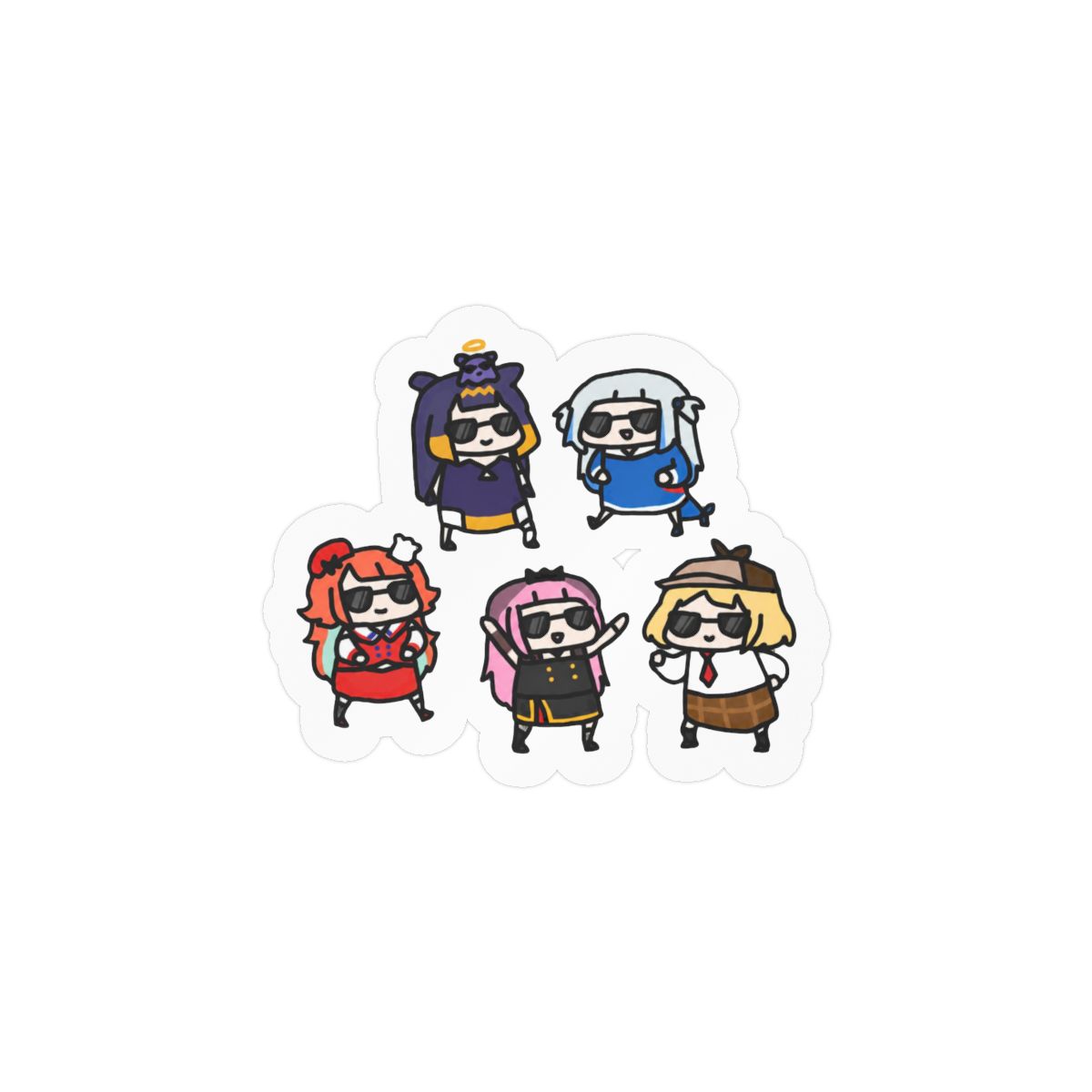 HoloEN Chibi Stickers | Adorable VTuber Vinyl Decals - alternate angle 1, merchandise