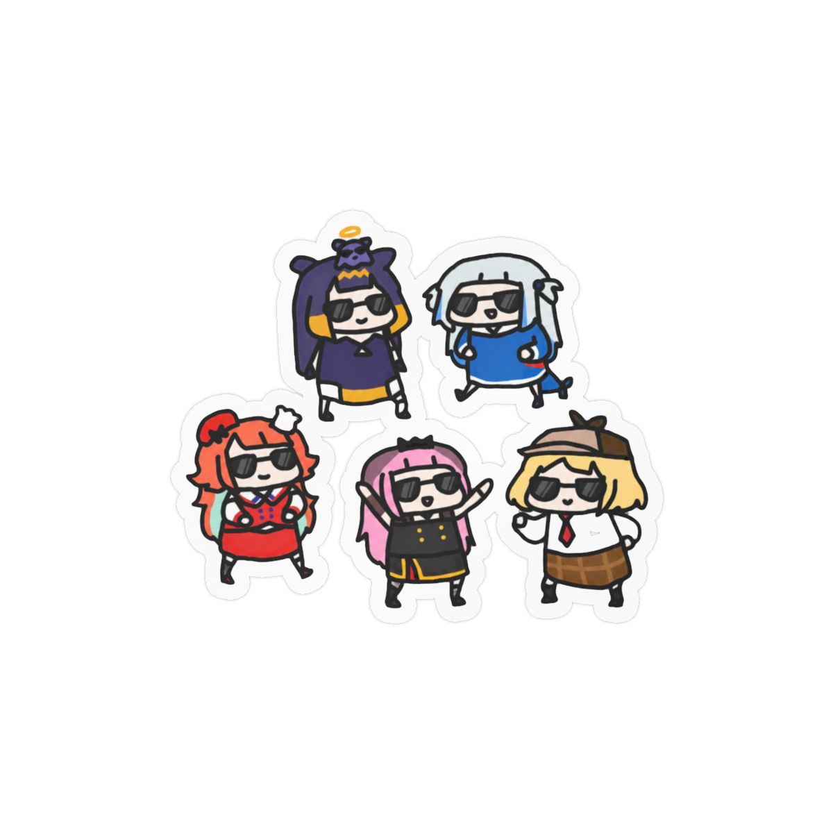 HoloEN Chibi Stickers | Adorable VTuber Vinyl Decals