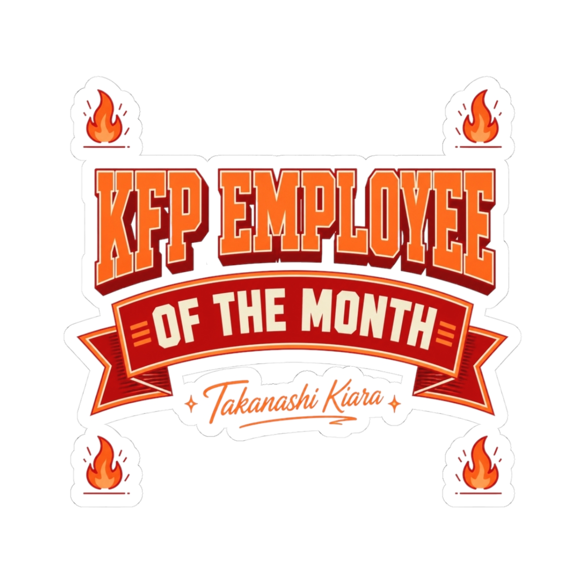 Hololive EN "KFP Employee of the Month" Sticker - alternate angle 1, merchandise