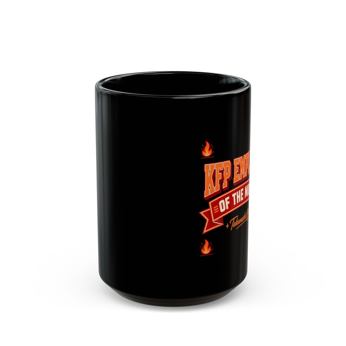 Hololive EN "KFP Employee of the Month" Black Mug - alternate angle 4, merchandise