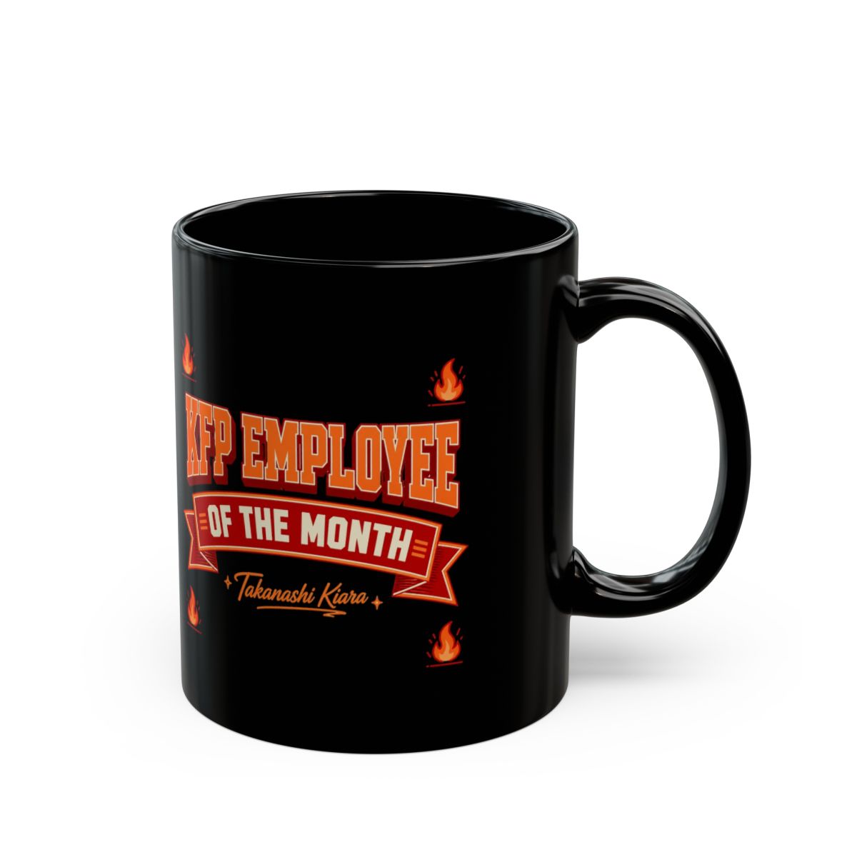 Hololive EN "KFP Employee of the Month" Black Mug - Official Mugs & Drinkware merchandise