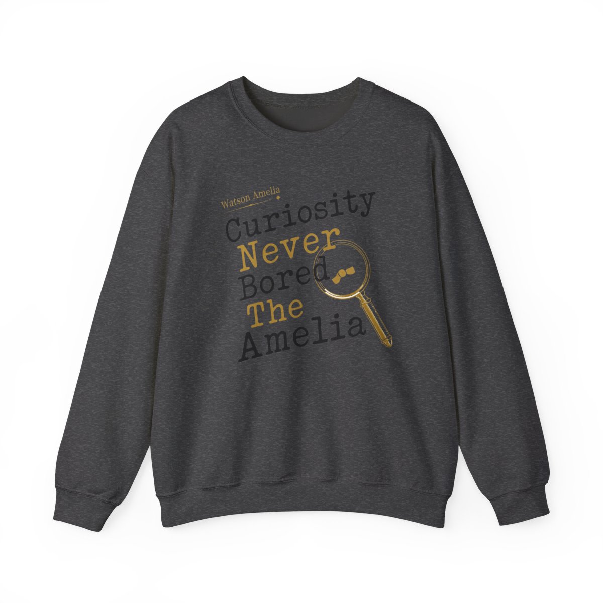 Hololive EN "Curiosity Never Bored The Amelia" Crewneck - alternate angle 3, merchandise