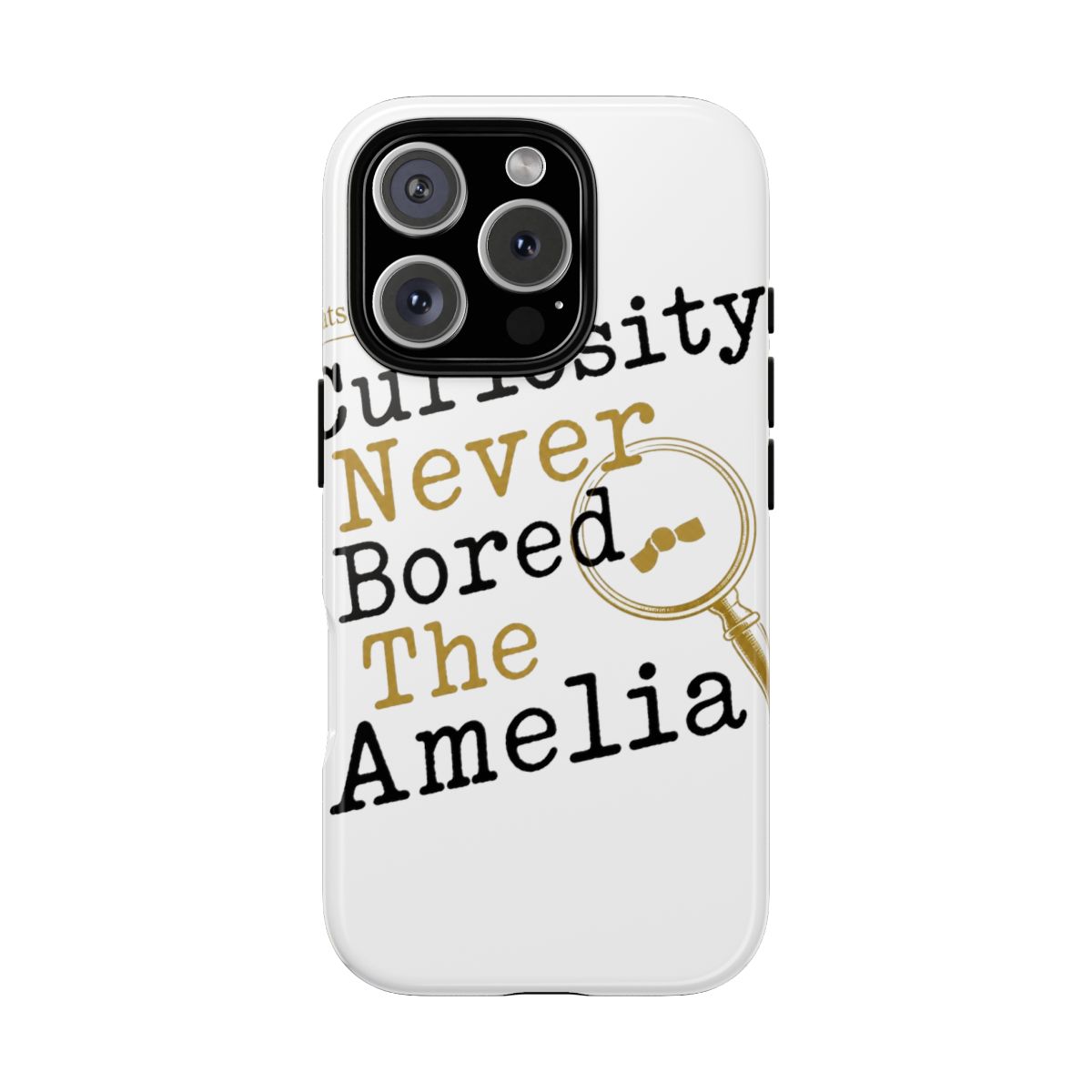 Hololive EN "Curiosity Never Bored The Amelia" Phone Case - alternate angle 4, merchandise