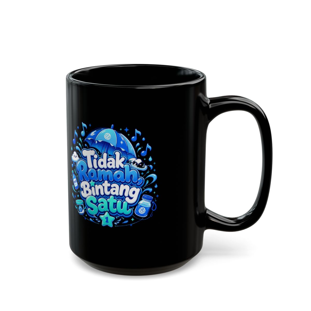 Kobo Kanaeru "Tidak Ramah, Bintang Satu" Black Mug - alternate angle 5, merchandise