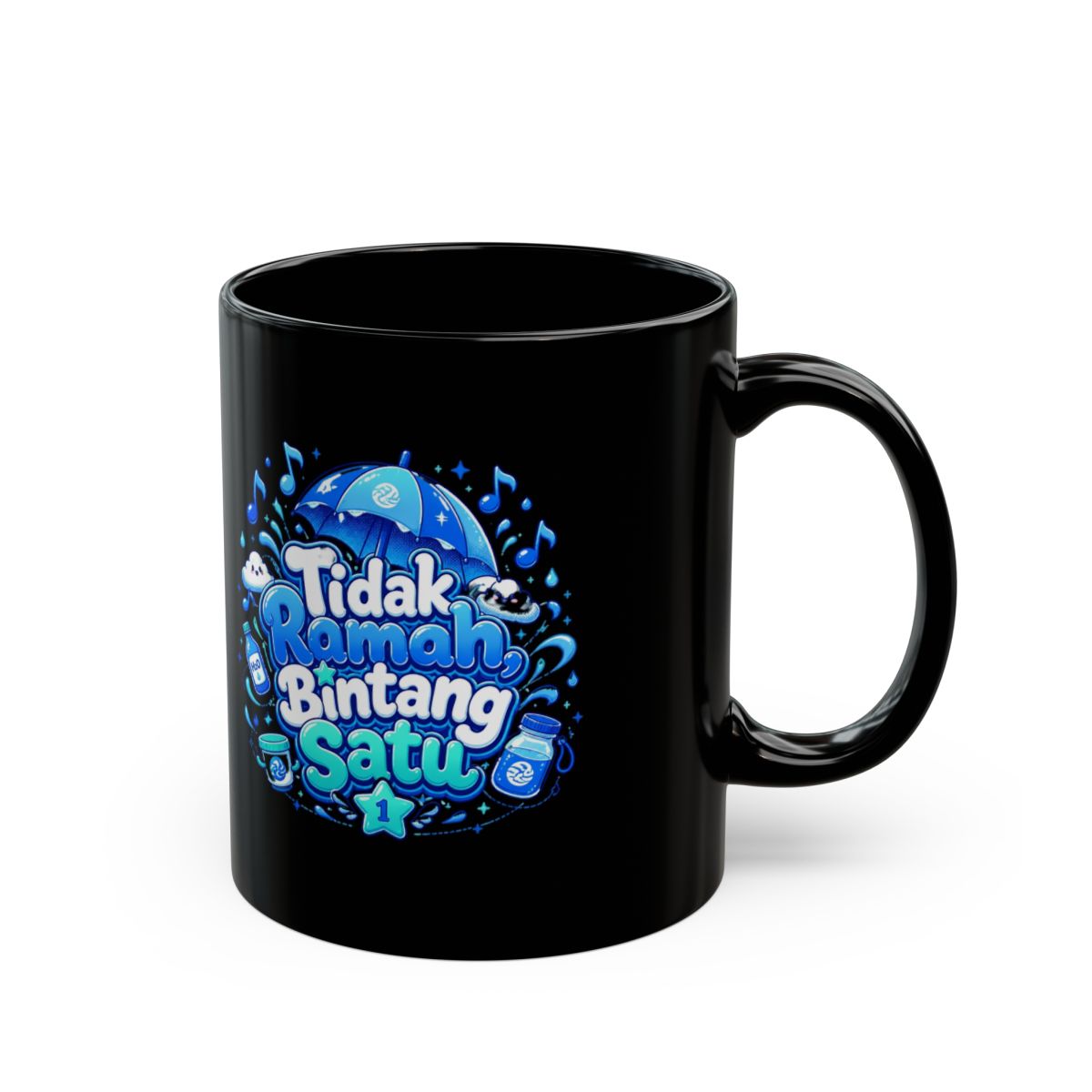 Kobo Kanaeru "Tidak Ramah, Bintang Satu" Black Mug