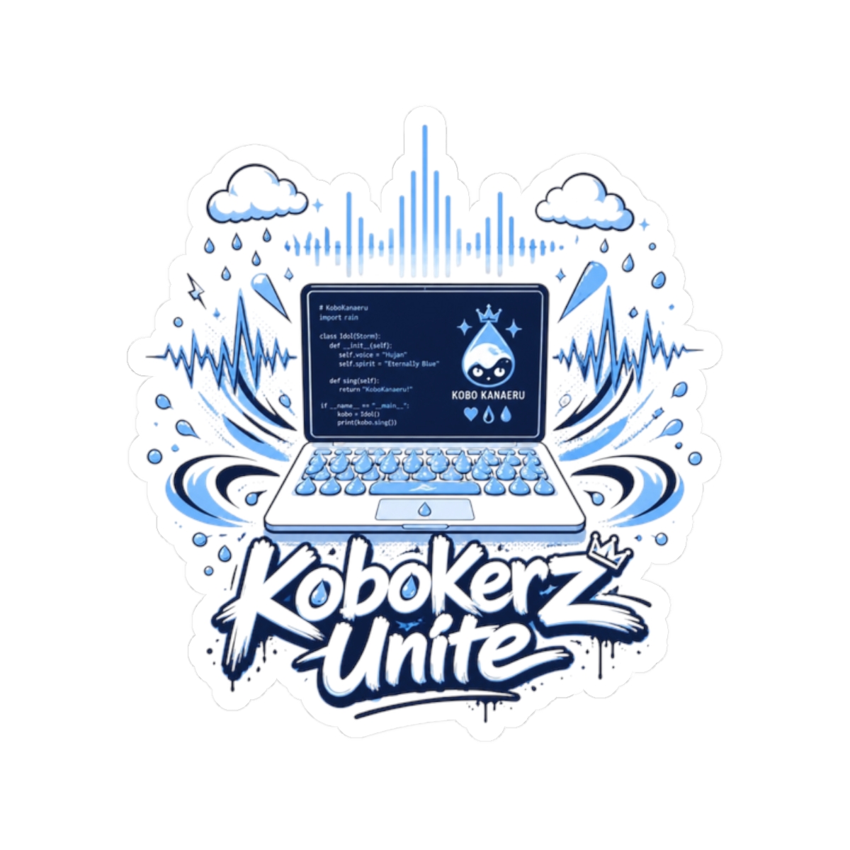 Kobo Kanaeru "Kobokerz Unite" Sticker - alternate angle 1, merchandise