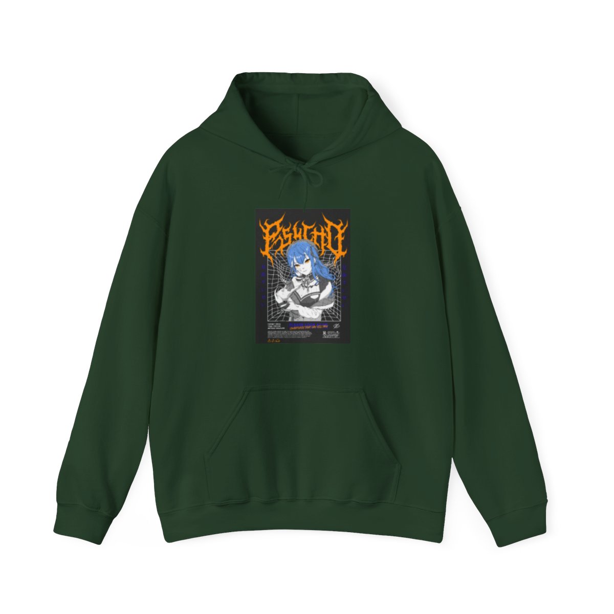 Hololive Psycho Black & Orange Artist Design Hoodie - alternate angle 5, merchandise