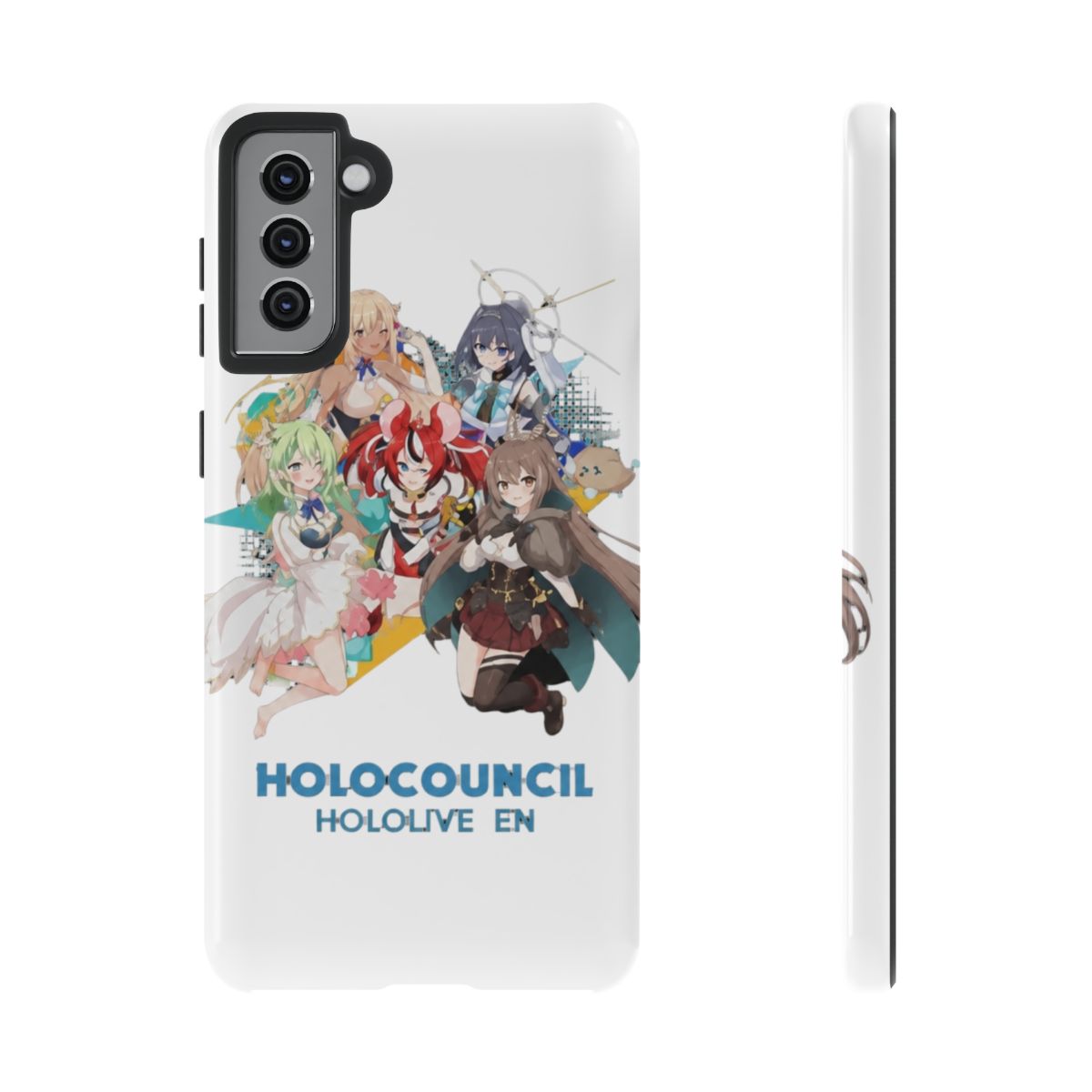 Hololive EN - All Hololive Council (Hakos Baelz, Nanashi Mumei, Tsukumo Sana, Ceres Fauna, Ouro Kronii) Phone Case - alternate angle 4, merchandise