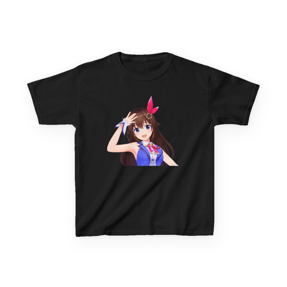 Hololive Character Salute Kids T-Shirt | Hololive EN - alternate angle 2, merchandise